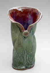 handbuilt vase, 9" high, 