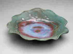 handbuilt platter, 12" dia., 