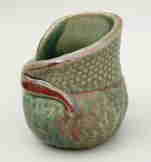 pinch pot with sash, 4.5" high, 